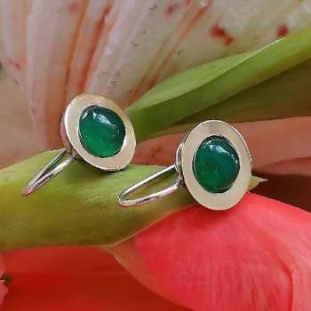 Серебряные серьги с халцедоном и золотом MVE1732GHL