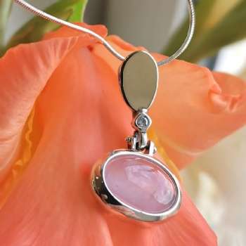 Серебряное колье с кварцем, куб.цирконом и золотом MVN1200GQZ