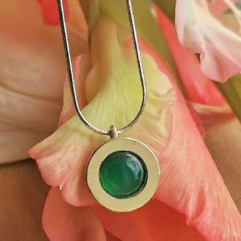 Серебряное колье с халцедоном и золотом MVN1732GHL/1