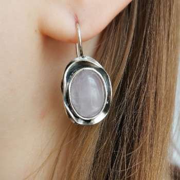 Серебряные серьги с розовым кварцем MVE1116QZ