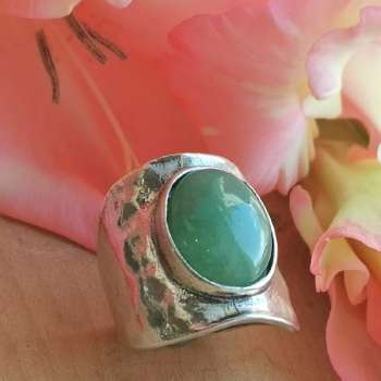Серебряное кольцо с авантюрином 01R2714AV