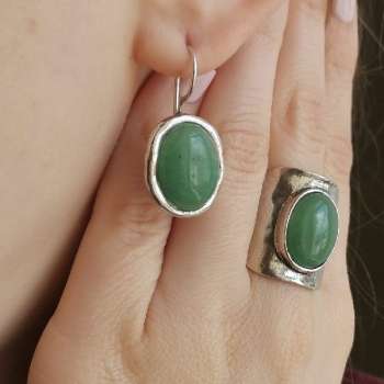 Серебряное кольцо с авантюрином 01R2714AV