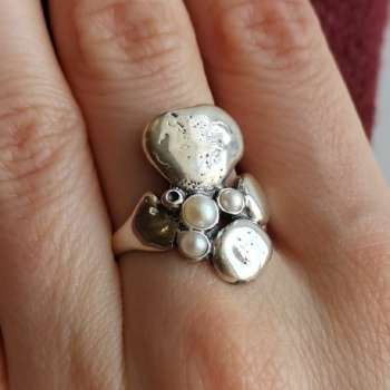 Серебряное кольцо с жемчугом MVR804PL