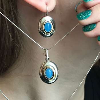 Серебряное колье с халцедоном и золотом MVN1731/1GHL