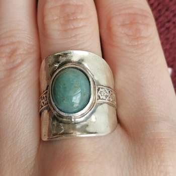 Серебряное кольцо с авантюрином 01R2730AV