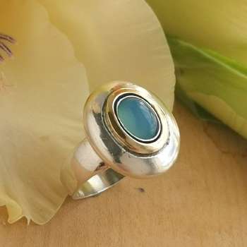 Серебряное кольцо с халцедоном и золотом MVR1731/1GHL