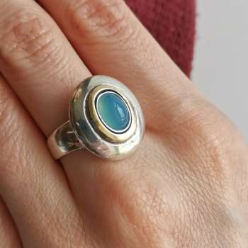 Серебряное кольцо с халцедоном и золотом MVR1731/1GHL