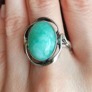 Серебряное кольцо с жадеитом 01R897JD