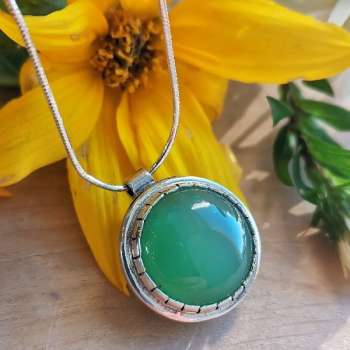 Серебряное колье с агатом MVN67AG