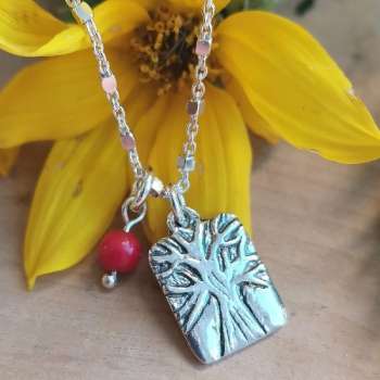 Серебряное колье с кораллом 01N3486CR