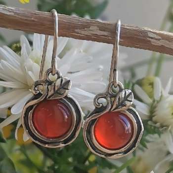 Серебряные серьги с сердоликом 01E1860SR