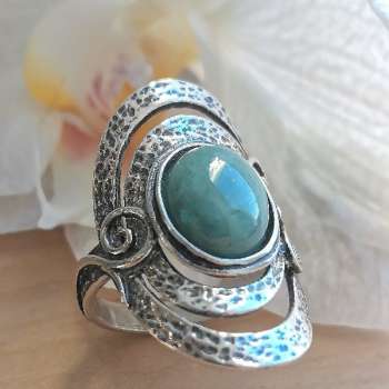 Серебряное кольцо с авантюрином 01R961AV