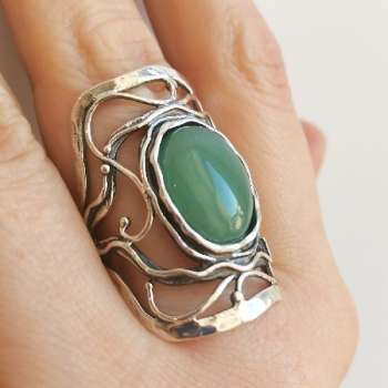 Серебряное кольцо с авантюрином 01R2464AV