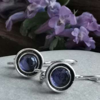 Серебряные серьги с аметистом 01E077AM