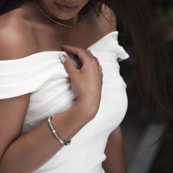 Серебряный браслет с жемчугом и голдфилд YMVBh11/1PL