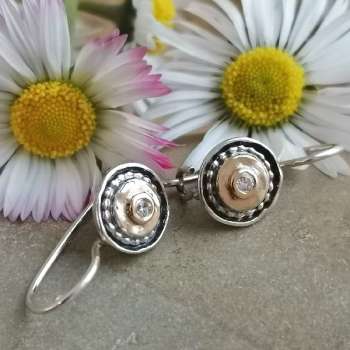 Серебряные серьги с куб.цирконом и золотом MVE2077GCZ