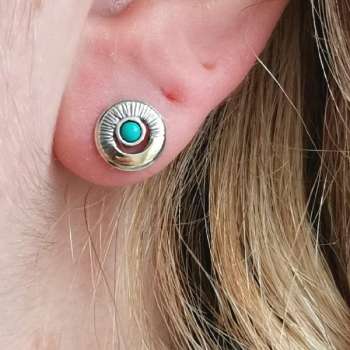 Серебряные серьги с бирюзой и золотом MVE2135GTQ