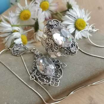 Серебряное колье с куб.цирконом MVN1060CZ