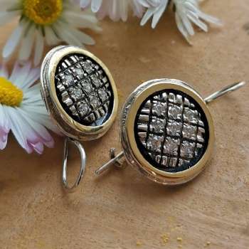 Серебряные серьги с куб.цирконом и золотом MVE1039GCZ