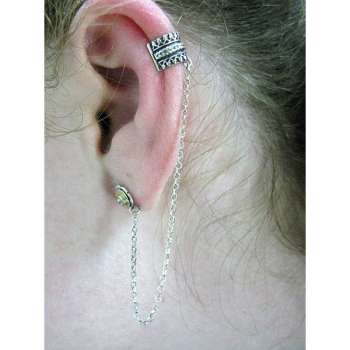 Серебряные серьги с куб.цирконом и золотом MVE1117GCZ