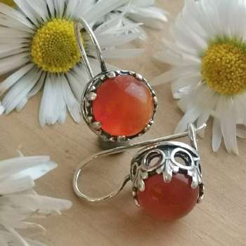 Серебряные серьги с сердоликом 01E867SR