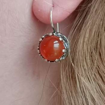 Серебряные серьги с сердоликом 01E867SR