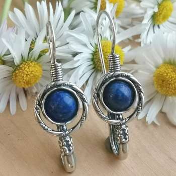 Серебряные серьги с лазуритом 01E625LZ Серебряные серьги с лазуритом 01E625LZ