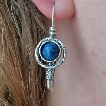 Серебряные серьги с лазуритом 01E625LZ