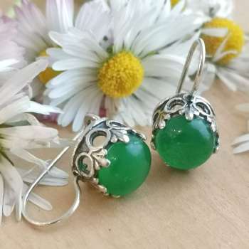 Серебряные серьги с халцедоном 01E867HL Серебряные серьги с халцедоном 01E867HL