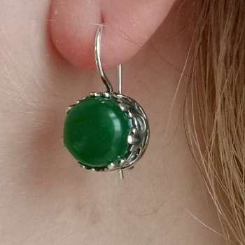 Серебряные серьги с халцедоном 01E867HL