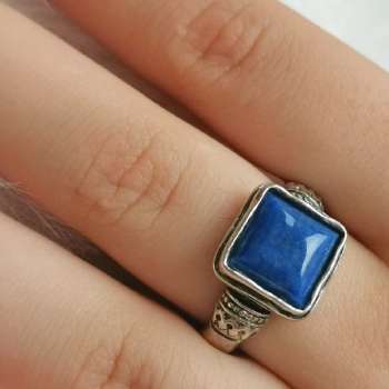 Серебряное кольцо с лазуритом 01R1088LZ