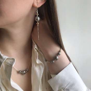 Серебряный браслет с гематитом YMVBh17