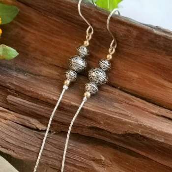 Серебряные серьги с гематитом YMVEh9