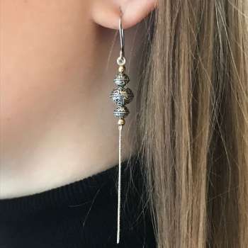 Серебряные серьги с гематитом YMVEh9