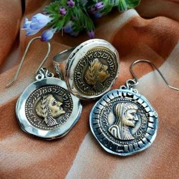 Серебряные серьги с латунью YMVErep024