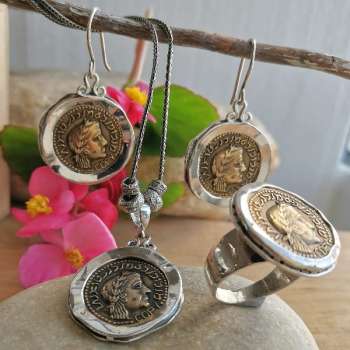 Серебряные серьги с латунью YMVErep024