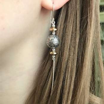 Серебряные серьги с гематитом YMVEh20