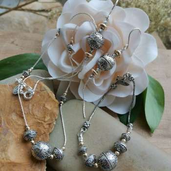 Серебряные серьги с гематитом YMVEh20