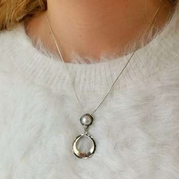 Серебряное колье с жемчугом и золотом MVN1066GPL