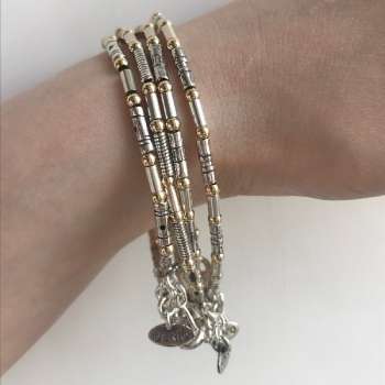 Серебряный браслет с голдфилд 01B211G