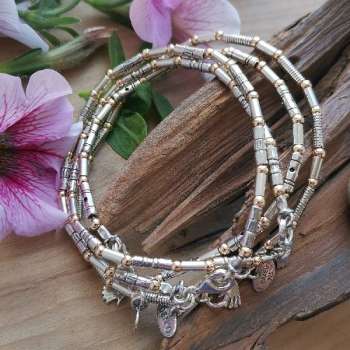 Серебряный браслет с голдфилд 01B211G