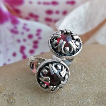 Серебряные серьги с гранатом 01E3645GR