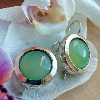 Серебряные серьги с хризопразом MVE1375GCHr