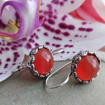 Серебряные серьги с сердоликом 01E1882SR