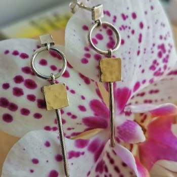 Серебряные серьги с золотом MVE1800G