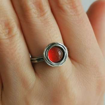 Серебряное кольцо с сердоликом 01R762SR