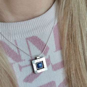 Серебряное колье с лазуритом 01N394LZ