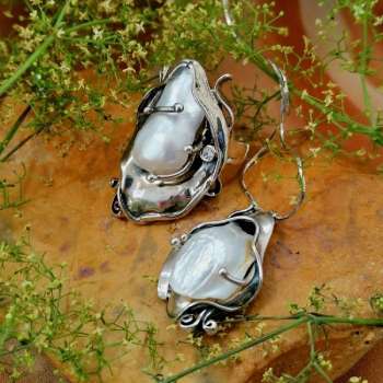 Серебряный кулон с жемчугом MVP328PL