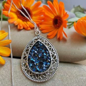 Серебряное колье с сваровски 01N4567/1SW