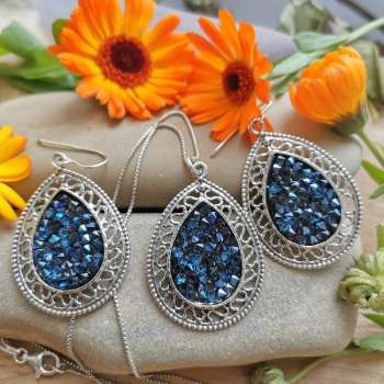 Серебряное колье с сваровски 01N4567/1SW